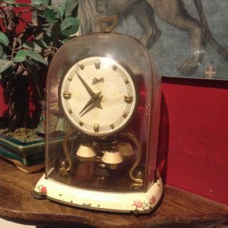 Vintage German Mantle Clock,  With Dome And Key,  Made By Schatz (restoration Job)