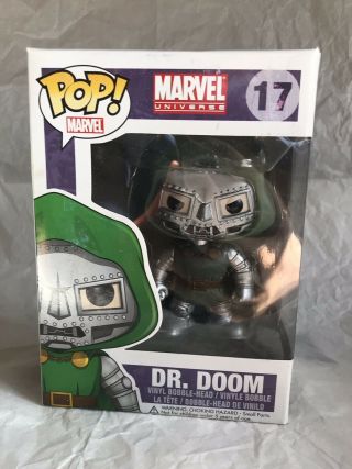 Rare Funko Pop Dr.  Doom 17 Retired Marvel Doctor Doom Bobblehead Fantastic Four