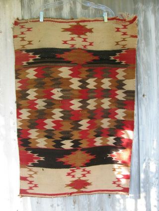Vtg Navajo Blanket Rug Native American Indian Weaving Small 38 " X26 "