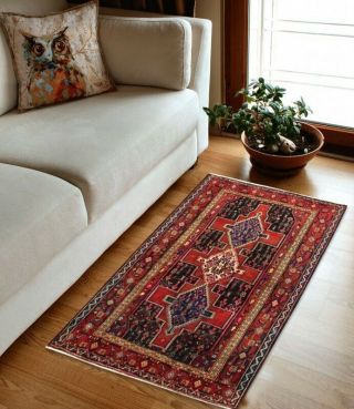 Dazzling Handmade Rare Bidjar Sanneh Accent Rug Oriental Home Carpet 4X6 2