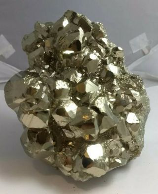 Gorgeous Pyrite Crystal Cluster Specimen,  Peru 4.  9lbs Fools Gold Aaa