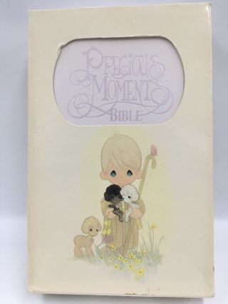 Precious Moments Bible King James Version Leatherflex Pearl Stamped Violet