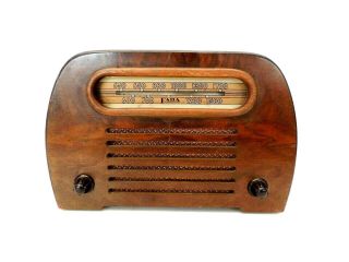 Vintage 1940s Art Deco Fada Mid Century Antique Old Wood Version Tube Radio