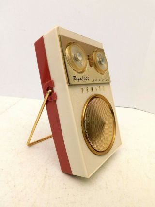 Vintage 50s Classic Old Zenith Royal 500 Antique Transistor Radio 2 Color Plays