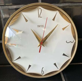 Smiths Mid Century Tuning Fork Vintage Wall Clock Jeco