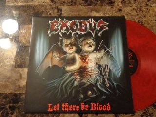 Exodus Signed Limited Red Vinyl Lp Record Gary Holt Let There Be Blood Slayer