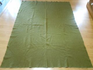 Vintage Army Green Military Wool Blanket