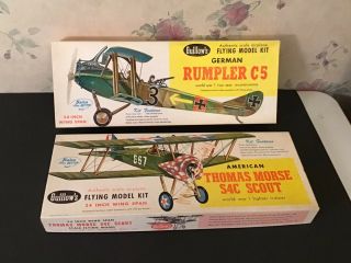 Vintage Guillows Balsa American S4c Scout & German Rumpler C5 Model Plane Kits