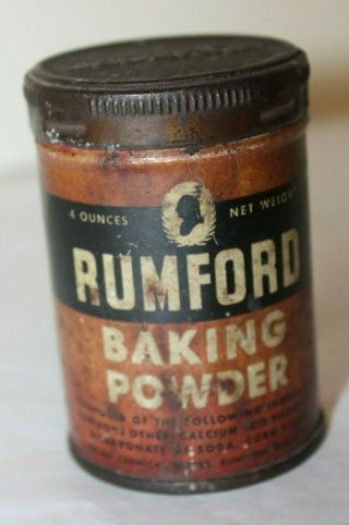 Vintage Rumford Baking Powder Tin /4 Oz.  /