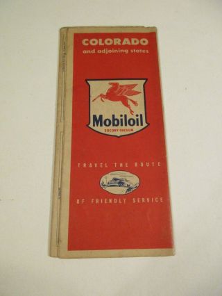 Vintage Mobilgas Colorado Oil Gas Station Road Map 1940 Census