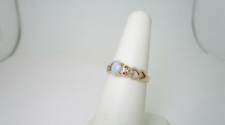 Vintage 14k Solid Gold.  60 ct Opal & Natural Diamond Ring | Size 6.  5 R684 2