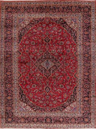 Vintage Traditional Floral Red Oriental Area Rug Hand - Knotted Large Wool 10x13