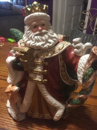 Flitz An Floyd Christmas Tea Pot 10” Santa Clause Piece