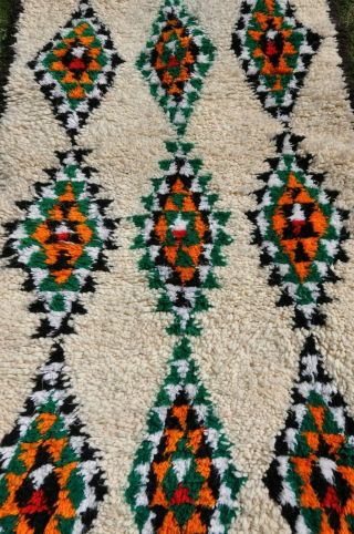 Tribal Vintage Beni Ourain Moroccan Handmade Rug Azilal Berber Carpet 3 ' x 7 ' 3