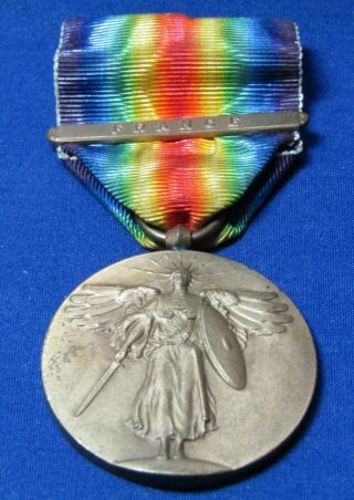 Wwi Victory Medal With France Campaign Bar Very