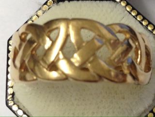 Vintage 9 Ct Gold Celtic Ring Size U 10 1/4