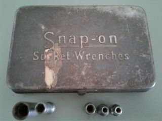 Snap - On Vintage Metal Toolbox Socket Wrenches 1/4 " Drive