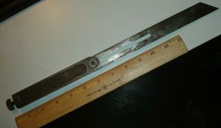 Big 15.  5 " Old Antique 1908 Stanley T Square Tee Bevel Adjustable Carpentry Tool
