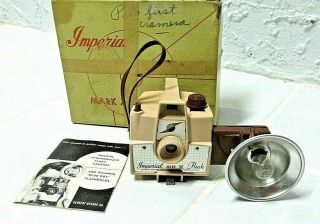 Vintage 1950s Imperial Mark Xii Camera With Flash & Bulb & Box
