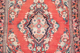 Vintage Traditional Floral Lilian Hamadan Accent Rug Rust Red Oriental Wool 4x7