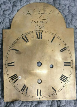 Antique Brass Engraved Bracket Clock Dial -