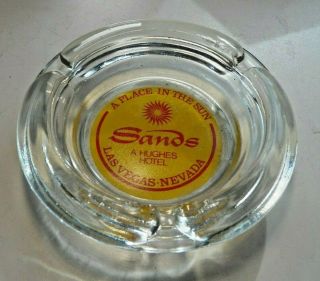 Round A Place In The Sun Sands Las Vegas Nevada Clear Glass Ashtray