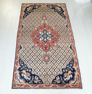 7.  15x4ft Hand - Knotted Vintage Area Rug Beige Bidjar Koliai Oriental Wool Carpet