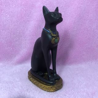Egyptian Bastet Bast Goddess Collectible Black Cat Figurine Statue Sculpture