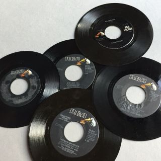 Approx 34 Vintage Elvis Presley 45 RPM/7” Records,  No Sleeves 3