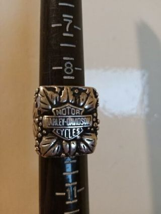 Vintage Stirling Silver Harley Davidson Ring - Size 9.  5