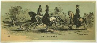 Bufford Boston On The Road Horse Riding Hunting Dogs No Ad Victorian Trade Card
