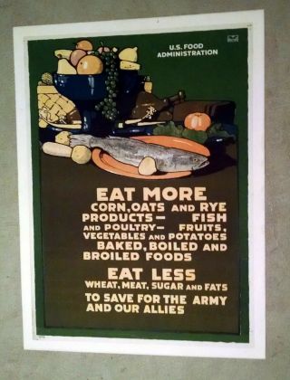 Ww1 Poster Eat More Corn And Rye - Save Wheat - Britton