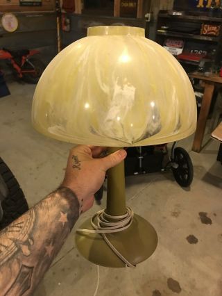 Vintage Mcm Stylette Plastic Retro Mushroom Table Lamp 1960’s - 70’s.  17”