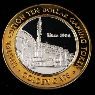 1999 G Golden Gate Hotel Casino 999 Silver Strike $10 Modern Hotel Token 1gg9968