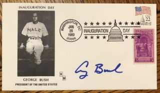 George Bush Authentic Hand Signed Inauguration Day Fdc President Republican