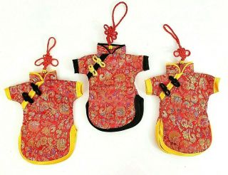 Cheongsam/qipao Dress Ornaments 9 " X 5 " Set Of 3