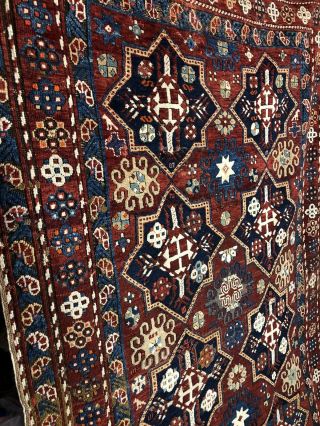 Auth: 19th C Antique Caucasian Rug Rare Shirvan Allover Organic Wool Beauty Nr