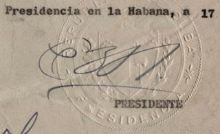 Signed Law Autograph Cuban President Fulgencio Batista Cuba 1957