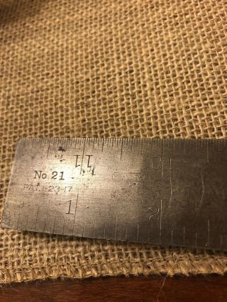 Stanley No.  21 Combination Square - Sweetheart Pat 1 - 23 - 17 3