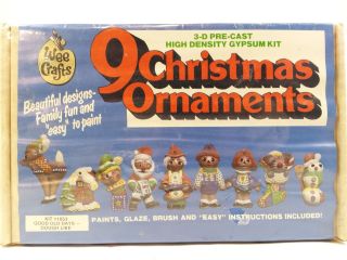 Vtg Wee Crafts 9 Christmas Ornament Kit,  1053 " Good Old Days Dough Like "