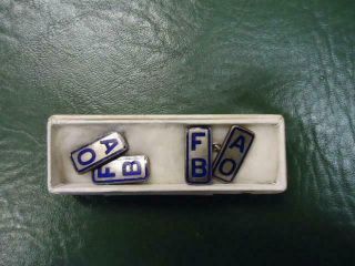 Vintage Ancient Order Of Froth Blowers Silver & Enamel Cuff Links