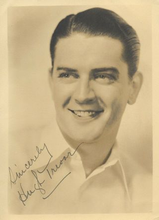 Hugh Trevor (silents Romantic Lead) Hand - Signed 1920s Vintage 5” X 7” Portrait