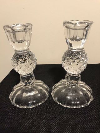 Antique Lead Crystal Candle Holders