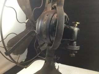 Vtg Antique General Electric Brass Blade Oscillating 2 Star Needs Restoration 3