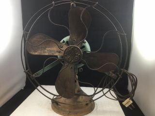 Ge General Electric 12” Fan Antique Old Vtg Cast Iron Usa Desk Top