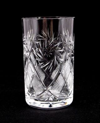 Russian Tea Glass For Holder Podstakannik - Soviet / Ussr Cut Crystal Glassware