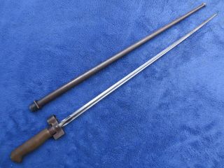 Vintage French M1886/93/16 Lebel Rifle Bayonet And Scabbard