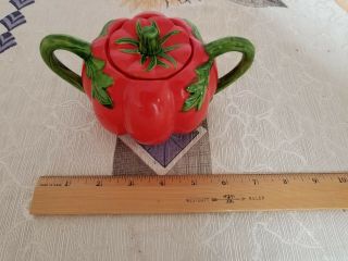 Unique Hand Made Decorative Tomato Sugar Spice Bowl