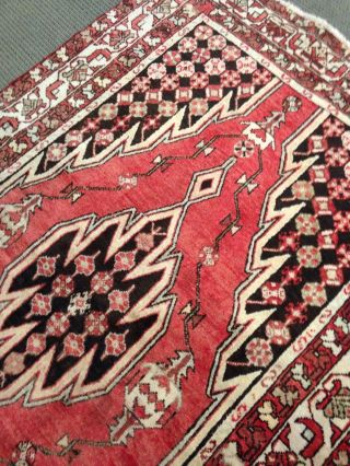 Spectacular Rare Tribal Vintage Authentic Origina Area Rug 4 X 7 Wool Knotted A,