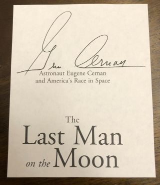 Gene Cernan Apollo 17 Last Man On The Moon Hand Signed Cut Signature Nasa